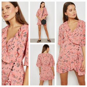 Topshop  Ruffled‎ Detail Floral Print Dress